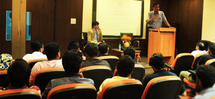 S N Sahu delivers a talk on Global Significance of Champaran Satyagraha