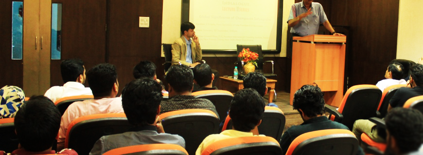 S N Sahu delivers a talk on Global Significance of Champaran Satyagraha